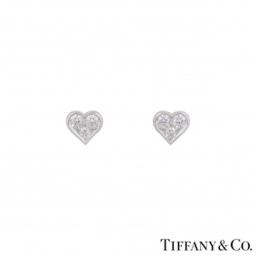 Tiffany & Co. Platinum Hearts Diamond Earrings